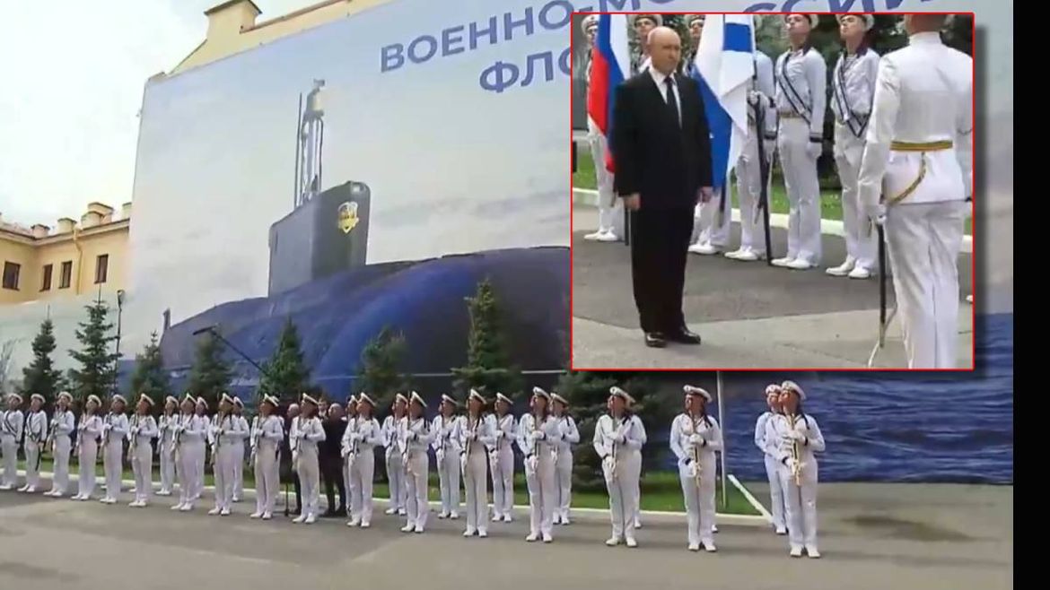 POTEMKINOVA FLOTA Putin Dan mornarice proslavio ispred jumbo plakata - Strah od ukrajinskih dronova preselio paradu u dvorište