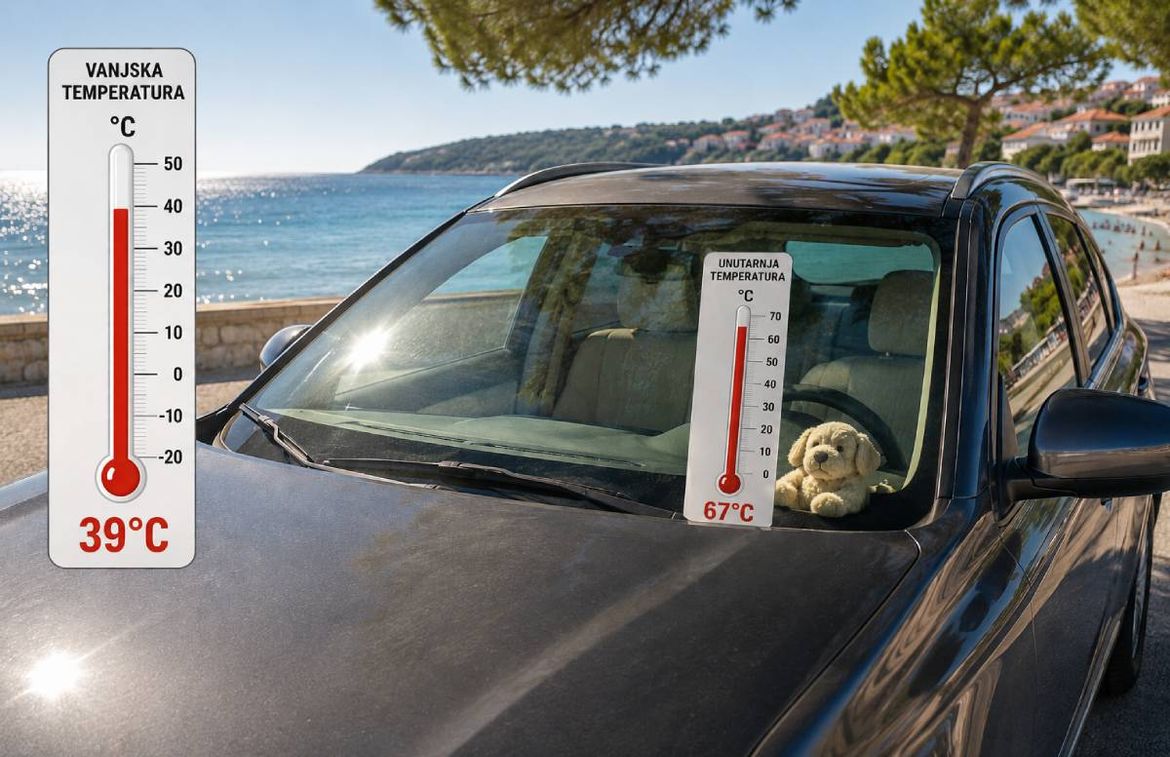 NE OSTAVLJAJTE DJECU NI KUĆNE LJUBIMCE U AUTOMOBILU Važna upozorenja za vrijeme velikih vrućina!