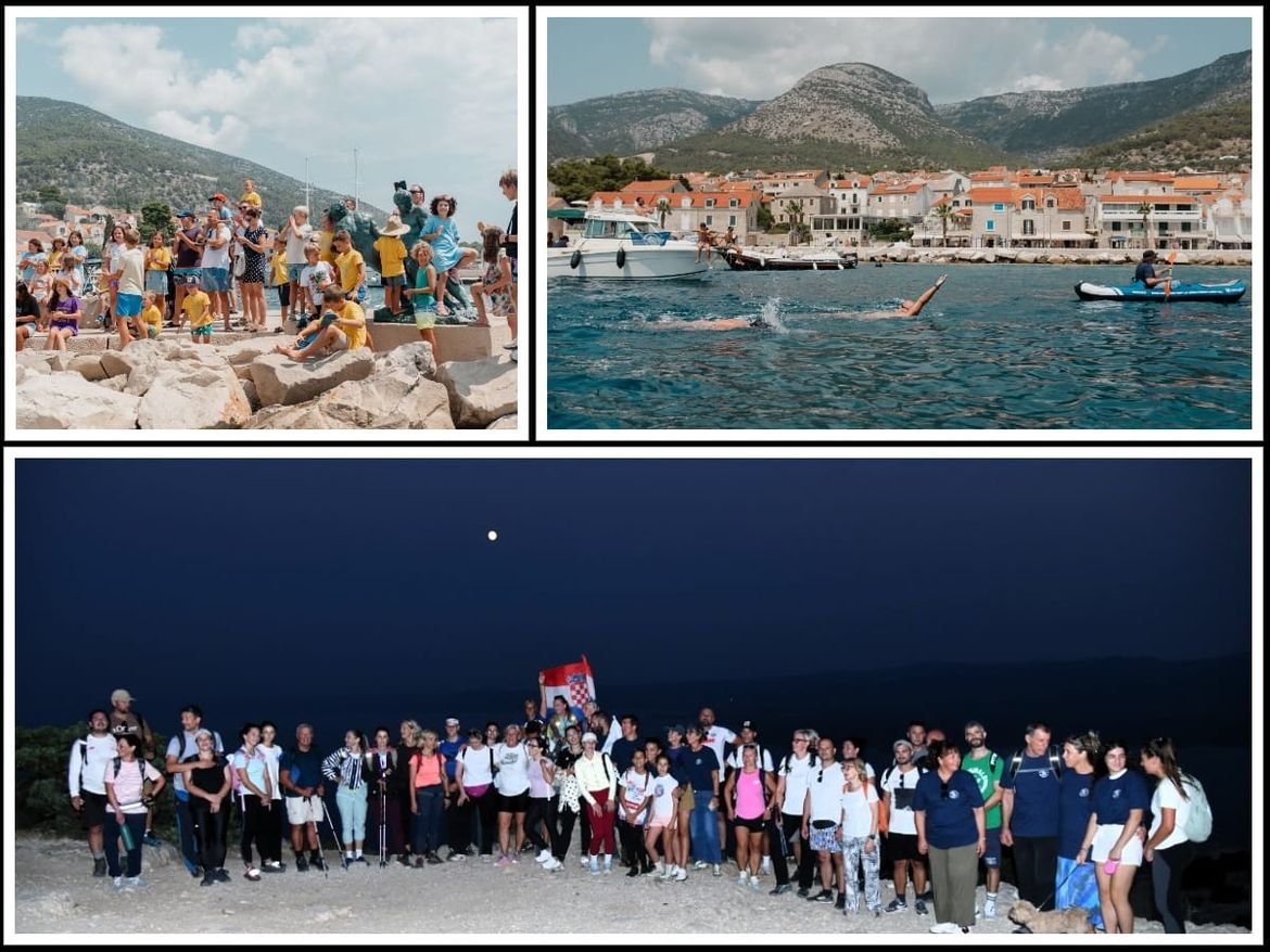 BRAČ POKAZUJE VELIKO SRCE 60 ljudi zajedno je osvojilo Vidovu goru za podršku sugrađaninu koji pliva oko otoka