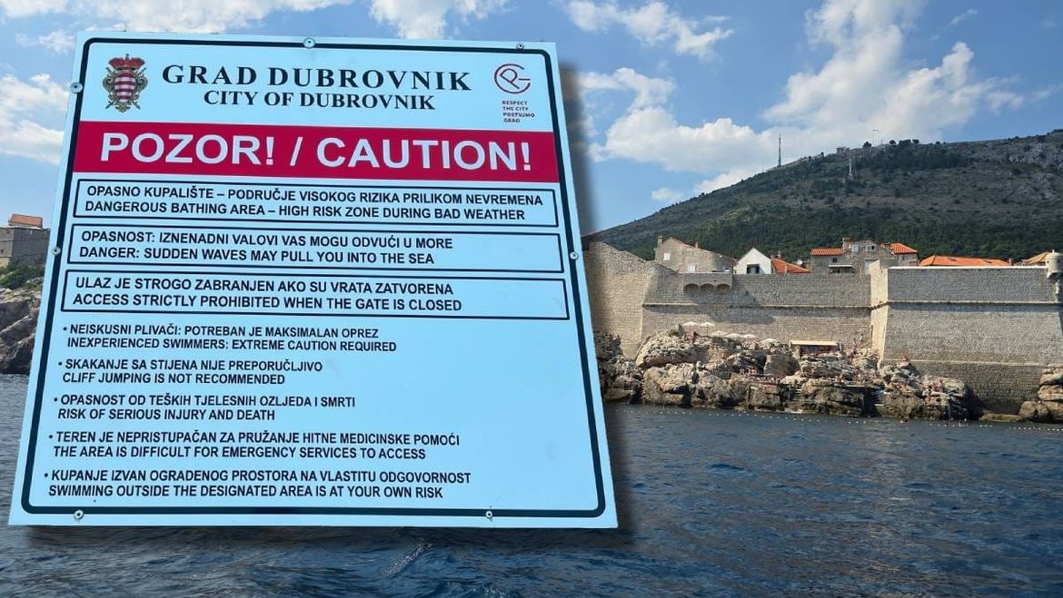 KUPANJE OPASNO PO ŽIVOT Na dubrovačkom kupalištu Buža postavljena službena upozorenja za kupače