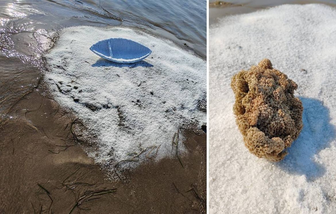 FOTO/VIDEO Umjetnička instalacija na ušću Neretve oduševila prolaznike: Znate li što predstavljaju lađa i spužva u pijesku?