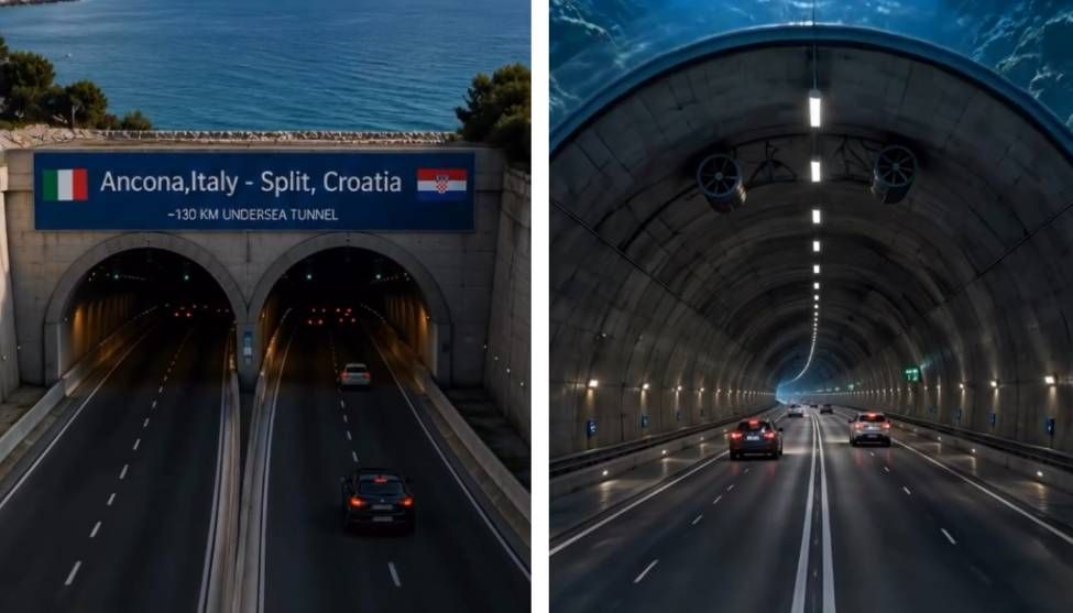 TUNEL POD MOREM Možete li zamisliti put od Splita do Ancone automobilom? E pa ovaj video morate vidjeti!