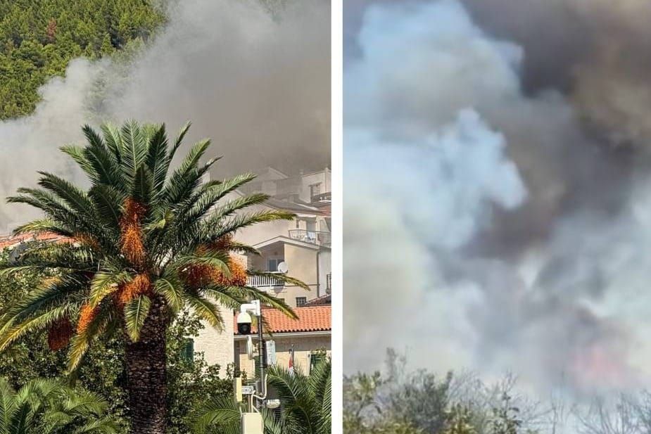 VATRA BLIZU NASELJA Gori u šibenskom zaleđu, a u Baškoj Vodi planuo dimnjak na ugostiteljskom objektu - Objavljene prve snimke!