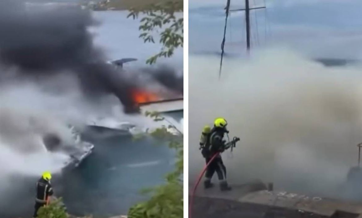 BUKTINJA NA MORU Planula brodica u Kraljevici, prizor je strašan! Od riječkih smo vatrogasaca saznali stanje na terenu: "Izgorjelo je više plovila!