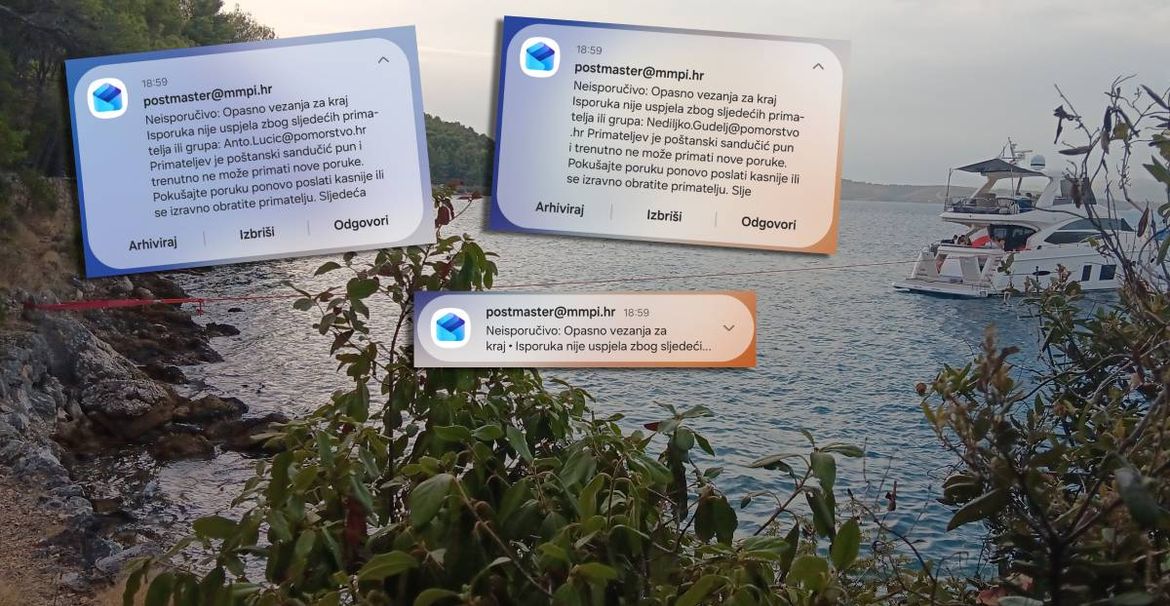 RUGANJE S GRAĐANIMA KOJI IM DAJU PLAĆU Pokušao prijaviti opasno vezanje jahte na Hvaru i svima u nadležnom ministarstvu pun e-mail sandučić