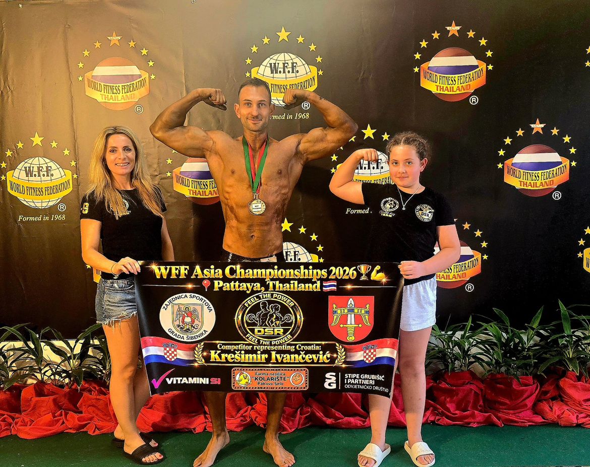 Šibenčanin Krešimir Ivančević osvojio srebrnu medalju na Svjetskom prvenstvu Azije u bodybuildingu i fitnessu