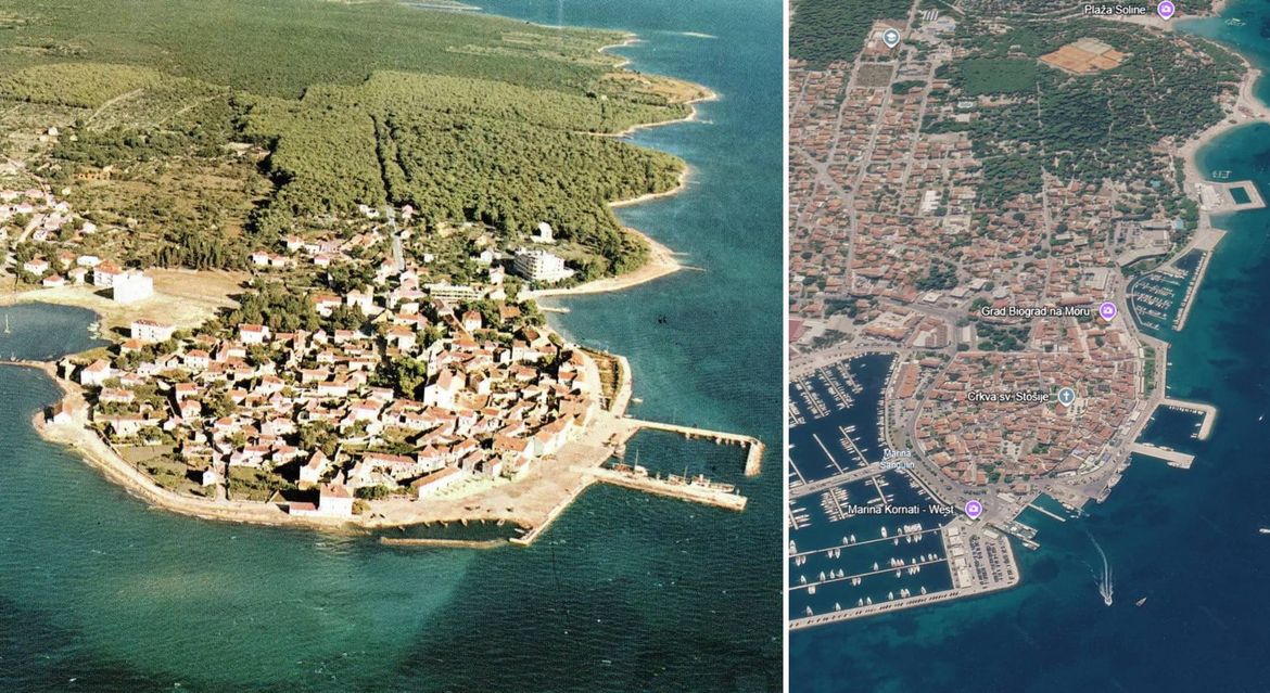 POGLEDAJTE PROMJENU U POLA STOLJEĆA Biograd na Moru nekad i sad - Od ribarske utvrde do nautičkog središta