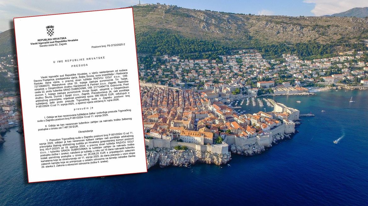 OVO JE PRAVOMOĆNA PRESUDA: Visoki trgovački sud stavio točku na 'i' u sporu oko projekta na Srđu!