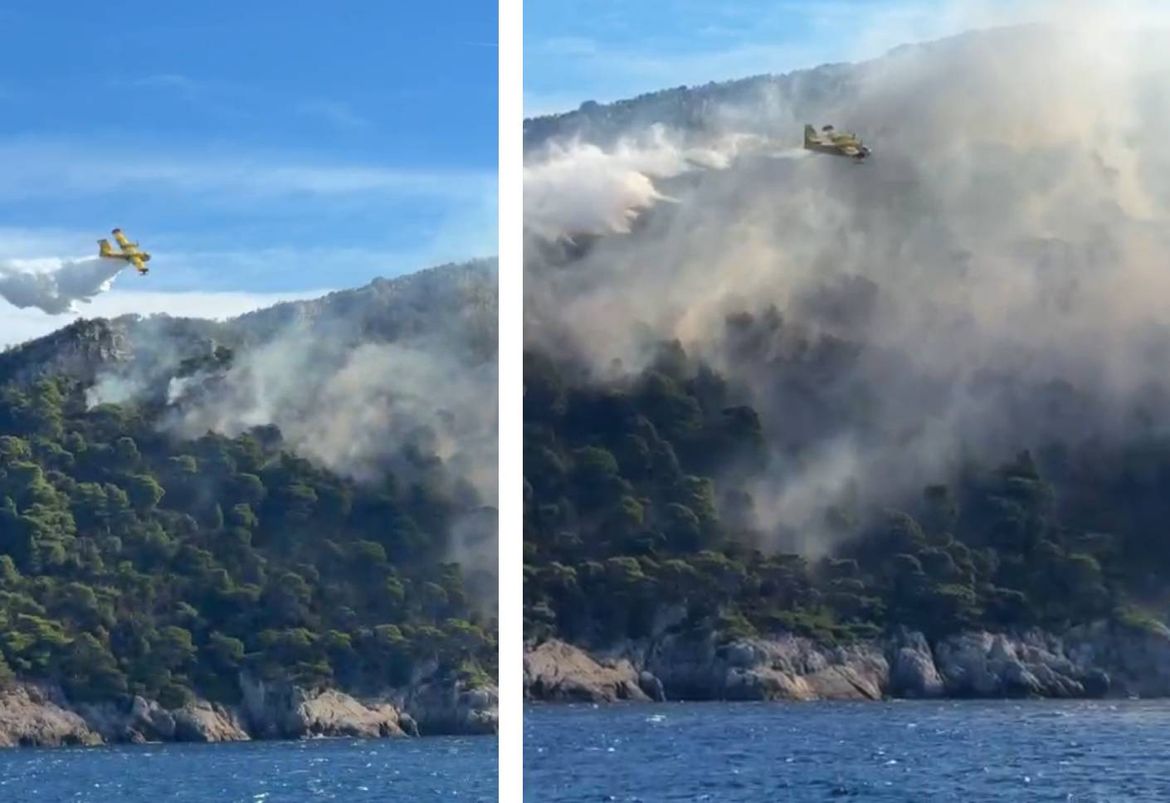 VIDEO Pogledajte borbu kanadera s burom na Jakljanu - Vatrogasci gase na nemogućem terenu nepristupačnog otoka