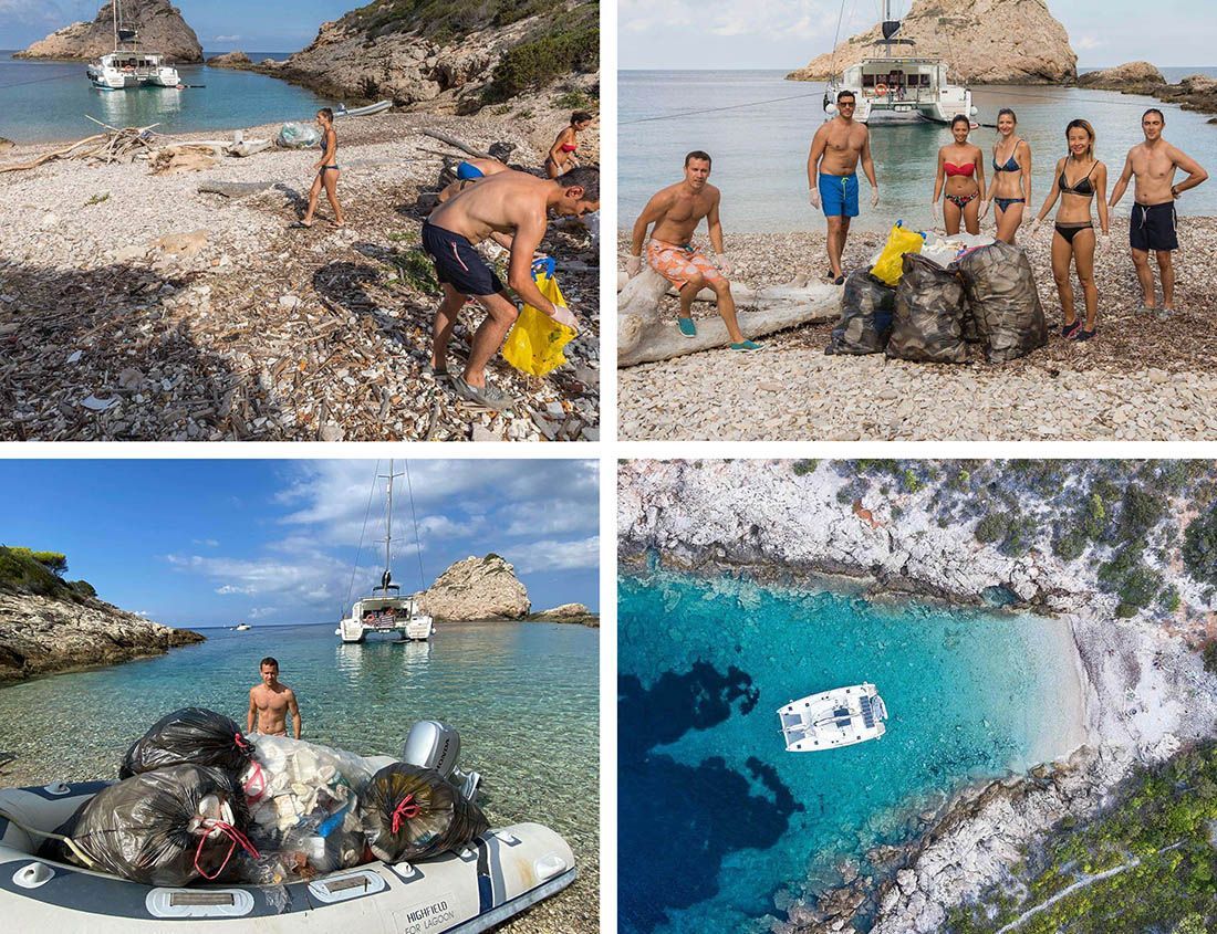 SVIJETLA TOČKA JADRANA Posada katamarana stigla do viške uvale i u potpunosti je očistila od smeća