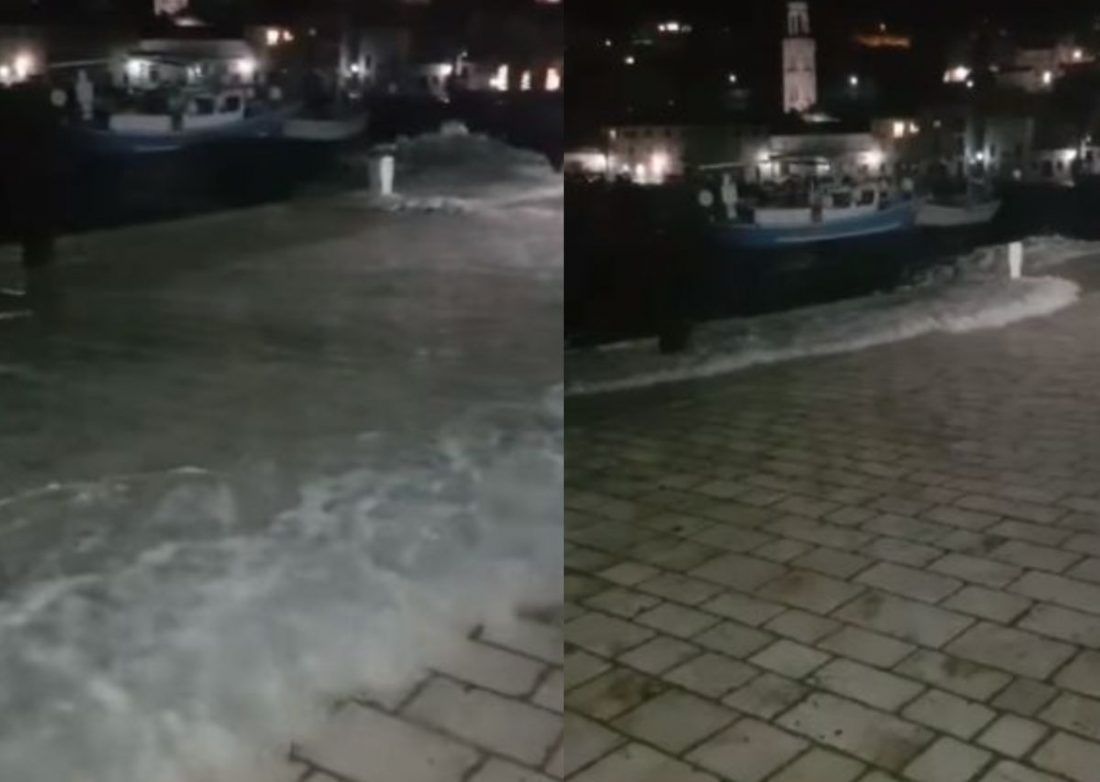 Plima poplavila hvarsku rivu