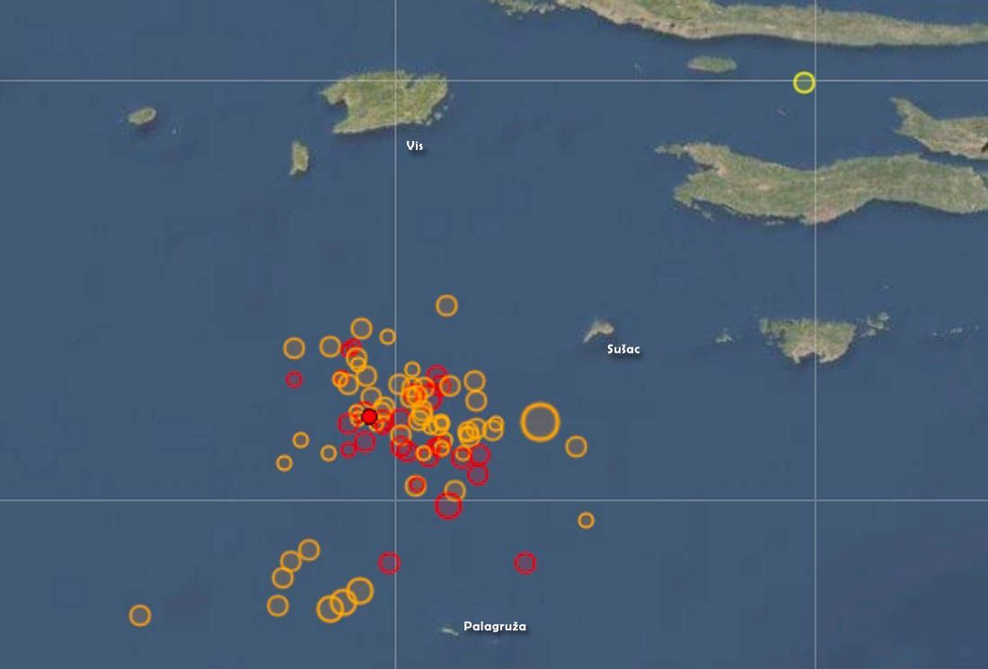 NOVI POTRES U JADRANU Epicentar 96 kilometara južno od Splita