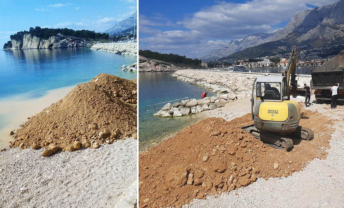 Grad Makarska nasipa plažu: “Mjesecima smo tražili kvalitetan materijal i našli ga u iskopu vrtića”