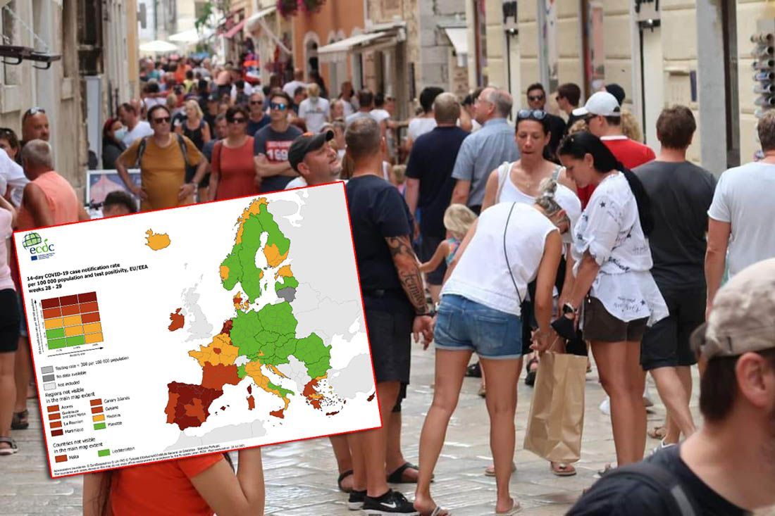 Na novoj koronakarti, hrvatska obala i dalje u narančastom, a čitav Mediteran pocrvenio!
