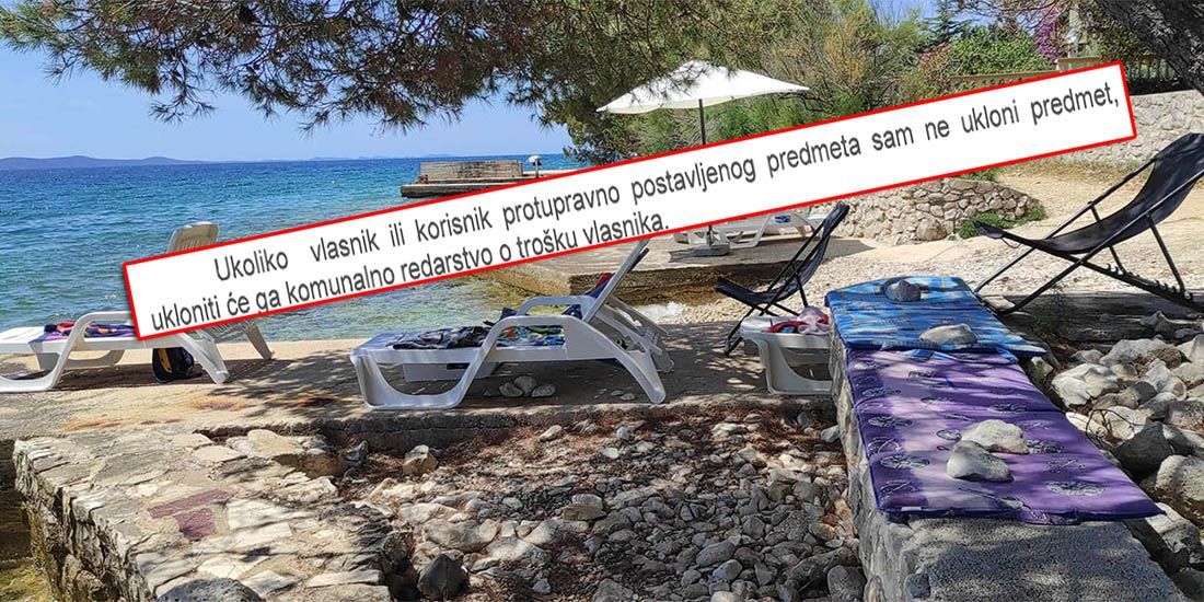 Komunalno redarstvo u Zadru odbija raditi s apsurdnim opravdanjem: „Ostavljene ležaljke i ručnike skuplja Lučka kapetanija“