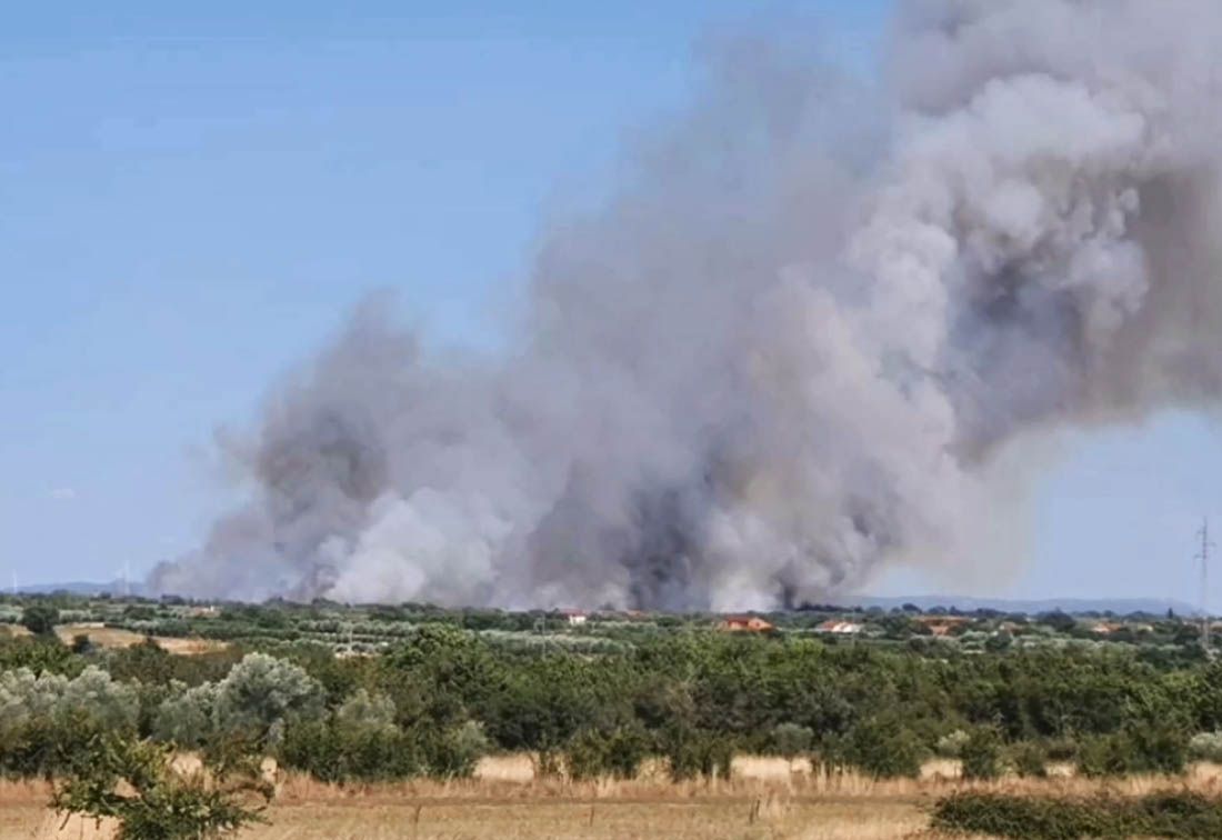 BUKNUO VELIKI POŽAR Diže se gusti dim kod Sukošana, vatrogasci brane i kuće!