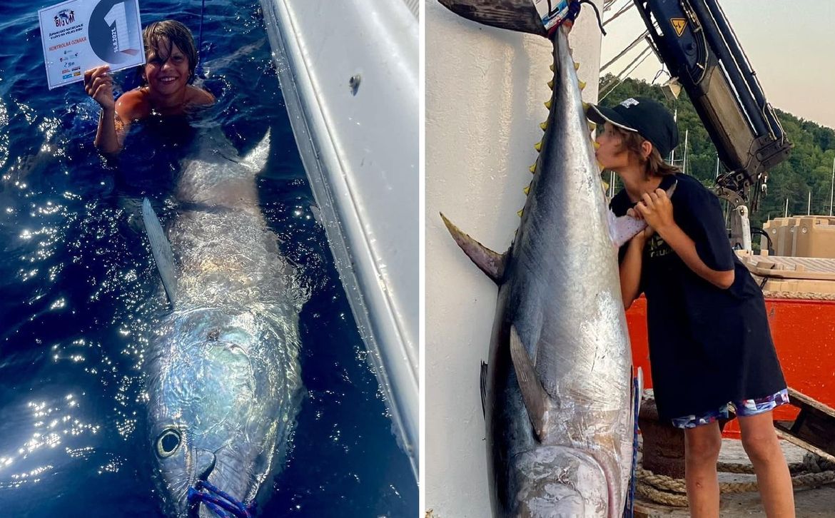 Tunu od 100 kg kraj otočića Plavnika izvukao 12-godišnji dječak!