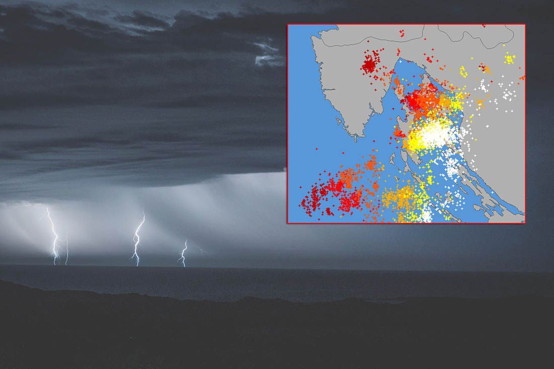 Istru i Kvarner zahvatilo olujno nevrijeme – Stotine munja nad Cresom i Rabom