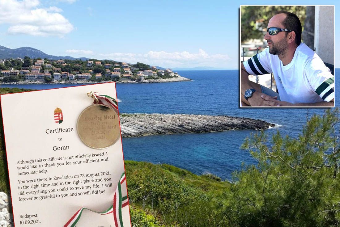 MEDALJA ZA ŽIVOT Korčulanin spasio Mađara od sigurne smrti, a onda je poštar donio dirljivu zahvalu