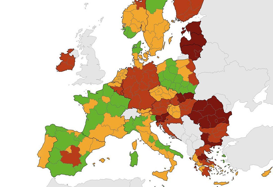 Objavljena nova karta ECDC-a: Hrvatska i dalje u crvenom, Zagreb tamnocrven
