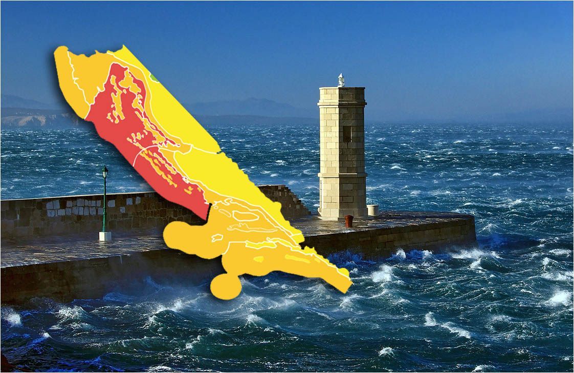 Crveni meteoalarm za Kvarner i sjevernu Dalmaciju, orkanski udari bure pod Velebitom