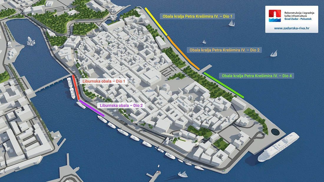 U ponedjeljak počinju radovi na 4. dijelu zahvata zadarske rive