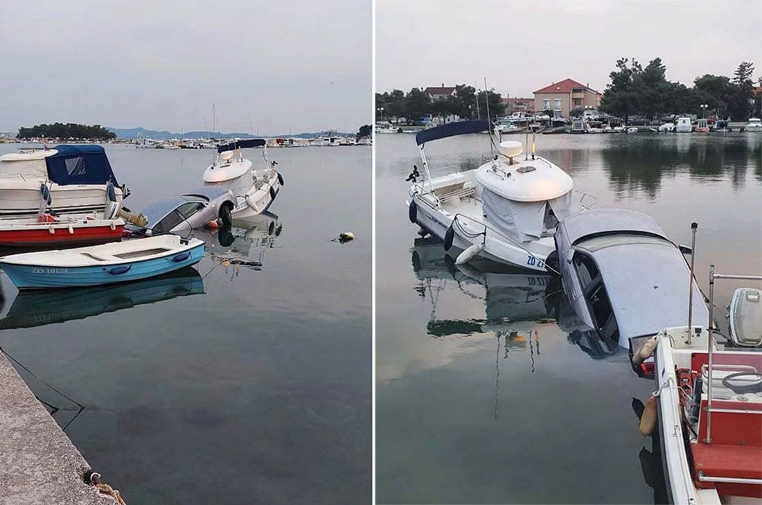 Pijani Zadranin s Audijem sletio u more i “parkirao” na dva broda