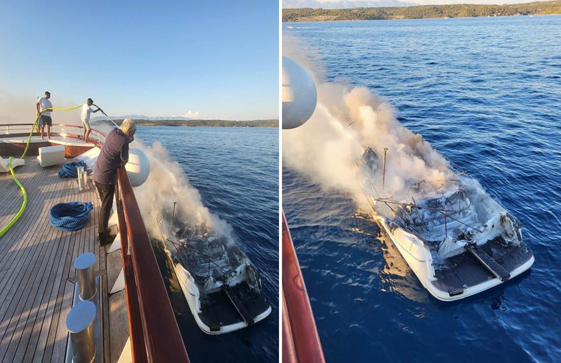 Potonuo opožareni gliser u Splitskim vratima
