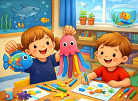 MORSKI SVIJET Djeca će izrađivati ribice i hobotnice te crtati motive iz morskih dubina