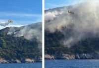 VIDEO Pogledajte borbu kanadera s burom na Jakljanu - Vatrogasci gase na nemogućem terenu nepristupačnog otoka