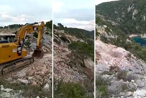 VIDEO Bageri rovare uvalu na Šolti, građani sumnjaju na nezakonitosti