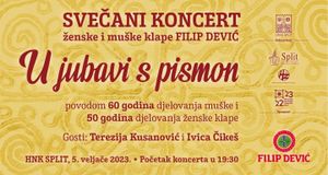 U splitskom HNK u nedjelju svečani koncert u povodu jubileja klapa Filip Dević