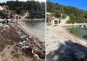 Velika akcija čišćenja naplavljenog smeća u Veloj Luci