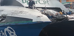 VIDEO Sudar katamarana i teretnog broda