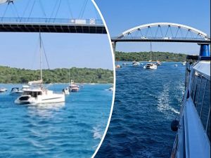 Još jedan jedriličarski alkar jarbolom zabio "u sridu"mosta koji spaja Ugljan i Pašman