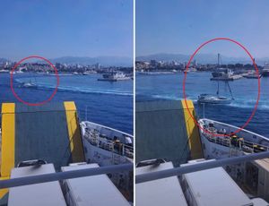 VIDEO Jedrilica se "baca" pod trajekt u splitskoj luci i oduzima prednost: "Ne obaziru se na zvučne signale, netko će poginuti!"