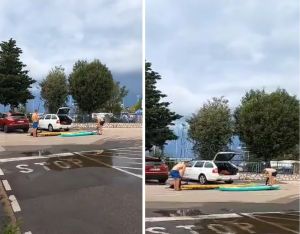 VIDEO Unatoč brojnim upozorenjima za nevrijeme, ova ekipa upravo pumpa SUP-ove