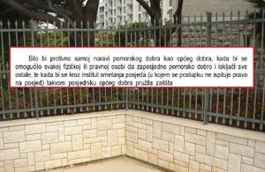 Rješenje dubrovačke sutkinje je pravomoćno: "Pomorsko dobro je opće dobro, a opća dobra ne poznaju vlasništvo!"