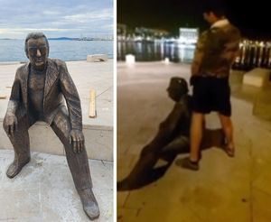 Uhićen 27-godišnji divljak koji je urinirao po Smojinom spomeniku u Splitu