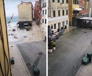 VIDEO Olujno jugo u Rovinju doslovno razlilo more po ulicama!