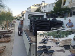 PRIMJER ZA CIJELU OBALU Komunalci u Podstrani jutros pomeli plaže od "rezervacija" ležaljkama i suncobranima