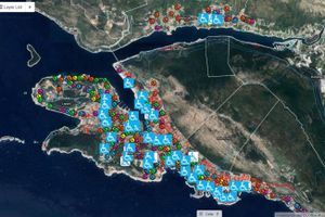 Ova karta prikazuje pristupačnost područja za osobe s invaliditetom na dubrovačkom području