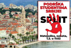 "PRAVEDNO DRUŠTVO NEMA GRANICA!" Hrvatski studenti iz Splita i Zagreba okupljaju se danas u znak podrške srpskim studentima