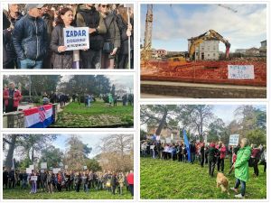ZADRANI USTALI PROTIV BETONIRANJA: "Ne uništavajte Zadar", "Kako vas nije sram?" "Jude", "Zločinci", "Prokleti kapital i HDZ"