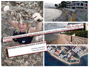 Granice pomorskog dobra u Sukošanu ispred novoizgrađenih vila, potvrđivala friško uhićena za primanje mita Ivona Cota i njena prijateljica i USKOK-ova svjedokinja