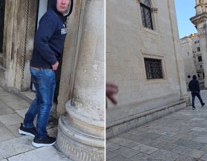 VIDEO Snimio Britanca kako mokri ispred Kneževa dvora u Dubrovniku: "Kako te nije sram pišati tu?!?"