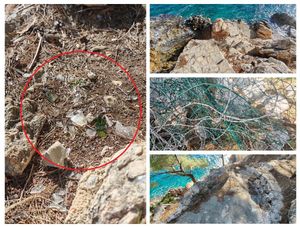 "DJELO POREMEĆENE OSOBE" Netko je u Bolu na Braču uz imanje postavio bodljikavu žicu i porazbijao staklo sve do mora