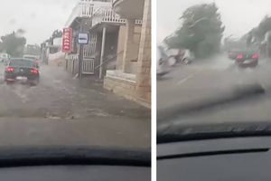 NEVRIJEME NA SPLITSKOM PODRUČJU Obilna kiša poplavila Čiovo: "Bujice i otežan promet!"