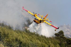 Gorjela Saplunara na Mljetu - Požar gasili kanader i 18 vatrogasaca