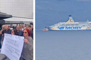 PROSVJED U SPLITU Građani se okupili protiv broda s azbestom i poručili: "Neka se vrati u rikverc!"